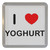 I Love Yoghurt - Plastic Tea Coaster / Beer Mat I Love Yoghurt - Plastic Tea Coaster / Beer Mat