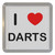 I Love Darts - Plastic Tea Coaster / Beer Mat
