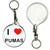 I Love Pumas - 55mm Button Badge Key Ring I Love Pumas - 55mm Button Badge Key Ring
