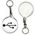 USB Logo - 55mm Button Badge Key Ring