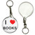 I Love Books - 55mm Button Badge Key Ring