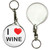 I Love Wine - 55mm Button Badge Key Ring
