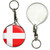 Denmark Flag - 55mm Button Badge Key Ring