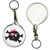 White Skull with Bow - 55mm Button Badge Key Ring