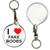 I Love Fake Boobs - 55mm Button Badge Key Ring