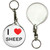 I Love Sheep - 55mm Button Badge Key Ring