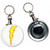 Lightning Bolt White - 55mm Button Badge Bottle Opener