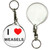 I Love Weasels - 55mm Button Badge Key Ring