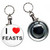 I Love Feasts - 55mm Button Badge Bottle Opener