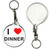 I Love Dinner - 55mm Button Badge Key Ring I Love Dinner - 55mm Button Badge Key Ring