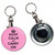 Pink Keep Calm and Carry On - 55mm Button Badge Bottle Opener