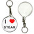 I Love Steak - 55mm Button Badge Key Ring