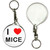 I Love Mice - 55mm Button Badge Key Ring I Love Mice - 55mm Button Badge Key Ring