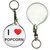 I Love Popcorn - 55mm Button Badge Key Ring