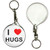 I Love Hugs - 55mm Button Badge Key Ring