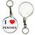 I Love Peaches - 55mm Button Badge Key Ring
