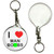 I Love Man Boobs - 55mm Button Badge Key Ring