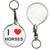 I Love Horses - 55mm Button Badge Key Ring I Love Horses - 55mm Button Badge Key Ring