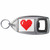 Pixel Heart - Plastic Key Ring Bottle Opener