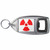 Red Nuclear Symbol - Plastic Key Ring Bottle Opener
