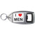 I love Men - Plastic Key Ring Bottle Opener I love Men - Plastic Key Ring Bottle Opener