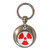 Red Nuclear Symbol - Round Metal Key Ring