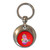 Red Girl Robot - Round Metal Key Ring