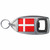 Denmark Flag - Plastic Key Ring Bottle Opener