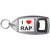 I love Rap - Plastic Key Ring Bottle Opener