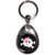Black Skull with Bow - Tear Drop Metal Key Ring