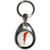 Lightning Bolt Red - Tear Drop Metal Key Ring