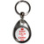 White Red Keep Calm and Carry On - Tear Drop Metal Key Ring