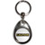 Caution - Tear Drop Metal Key Ring