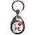 I Love PE - Tear Drop Metal Key Ring