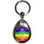 Gay Flag Keep Calm and Carry On - Tear Drop Metal Key Ring