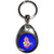 Blue Girl Robot - Tear Drop Metal Key Ring