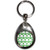 Anchor Green Pattern - Tear Drop Metal Key Ring