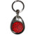 Red Leopard Print - Tear Drop Metal Key Ring