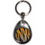 Tiger Print Pattern - Tear Drop Metal Key Ring