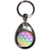 Rainbow Heart Pattern - Tear Drop Metal Key Ring