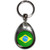 Brazil Flag - Tear Drop Metal Key Ring
