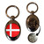 Denmark Flag - Silver £1/€1 Shopping Key Ring