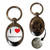 I Love Heart Parachuting - Silver £1/€1 Shopping Key Ring