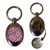 Pink Leopard Print - Silver £1/€1 Shopping Key Ring