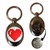 Pixel Heart - Silver £1/€1 Shopping Key Ring