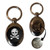 Distressed Skull and Crossbones - Silver £1/€1 Shopping Key Ring
