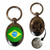 Brazil Flag - Silver £1/€1 Shopping Key Ring