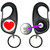 Heart - Carabiner £1/€1 Shopping token Key Ring Heart - Carabiner £1/€1 Shopping token Key Ring