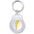 Lightning Bolt White - Round Plastic Key Ring