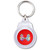 Red Robot Couple - Round Plastic Key Ring